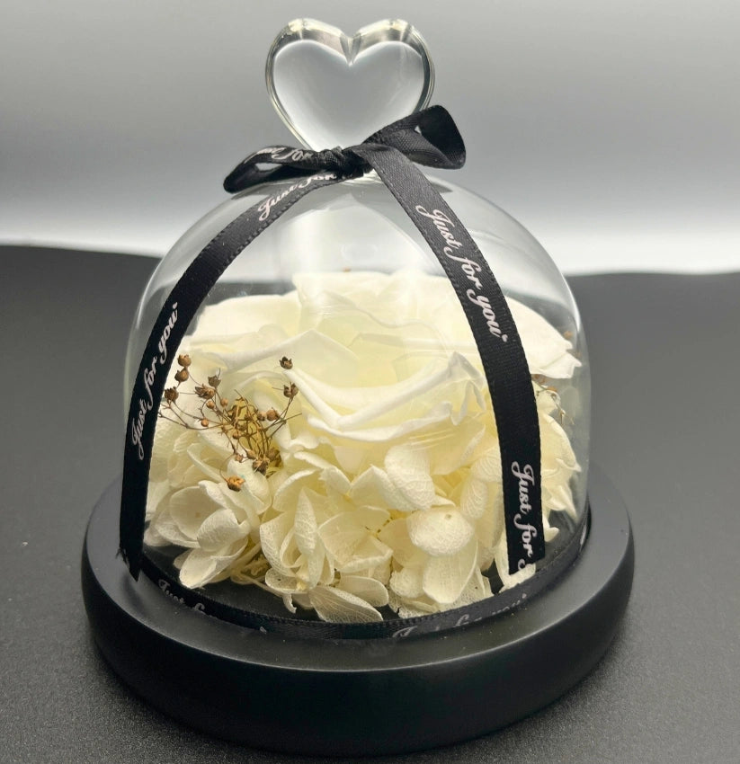 Small - LED White Rose