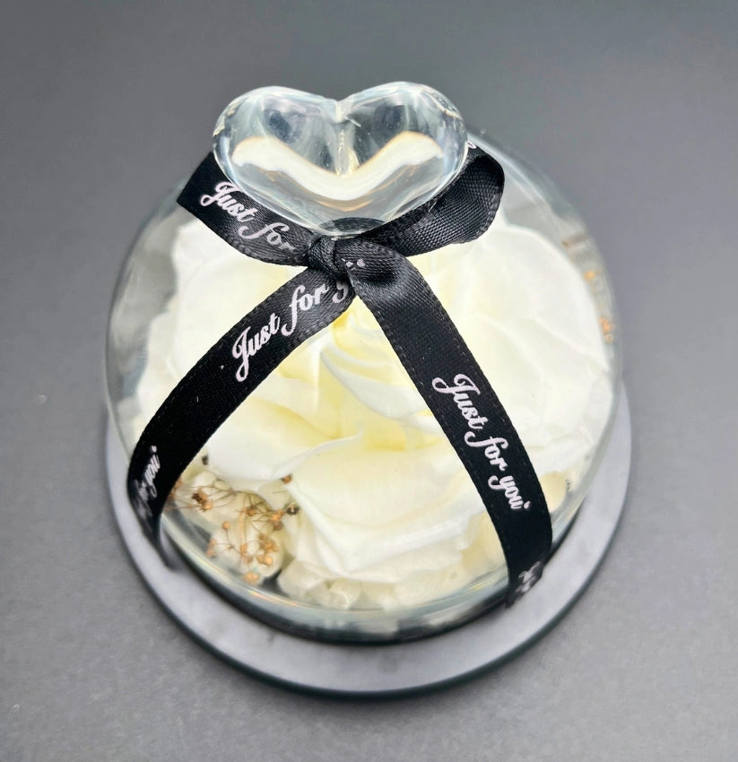 Small - LED White Rose