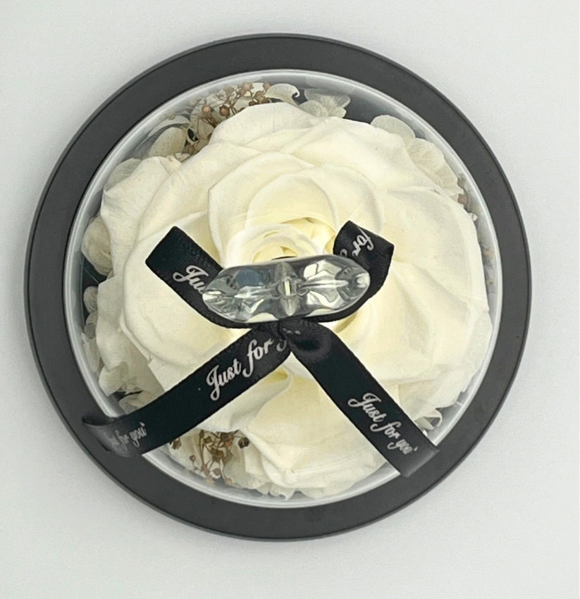 Small - LED White Rose