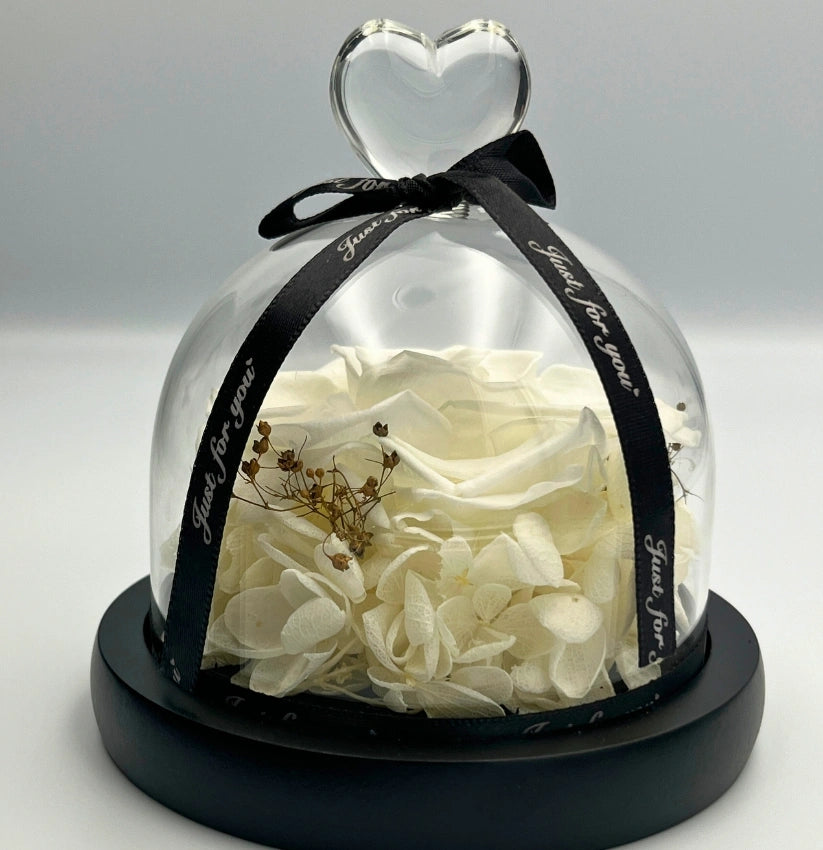 Small - LED White Rose