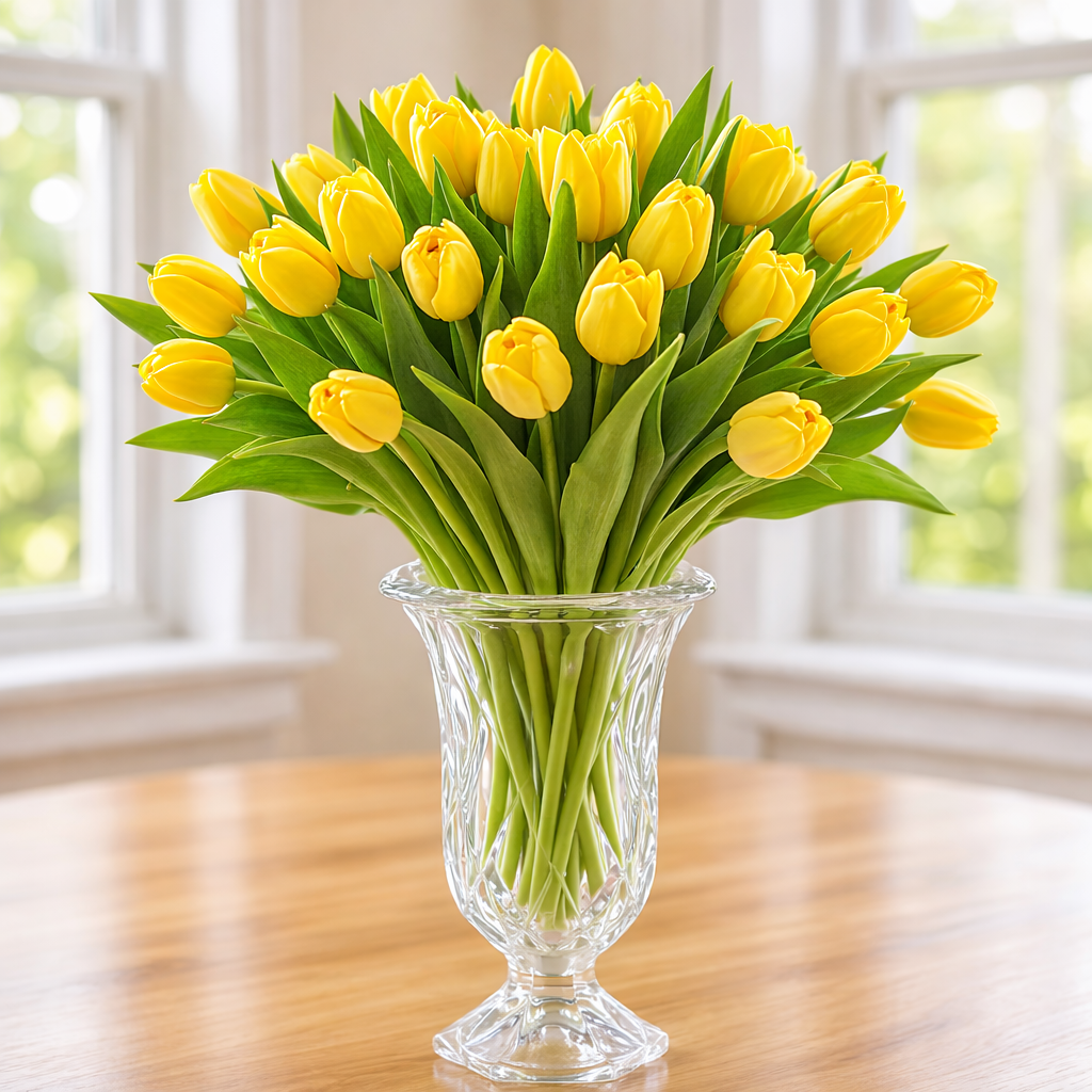 Yellow Tulip Vase Arrangement