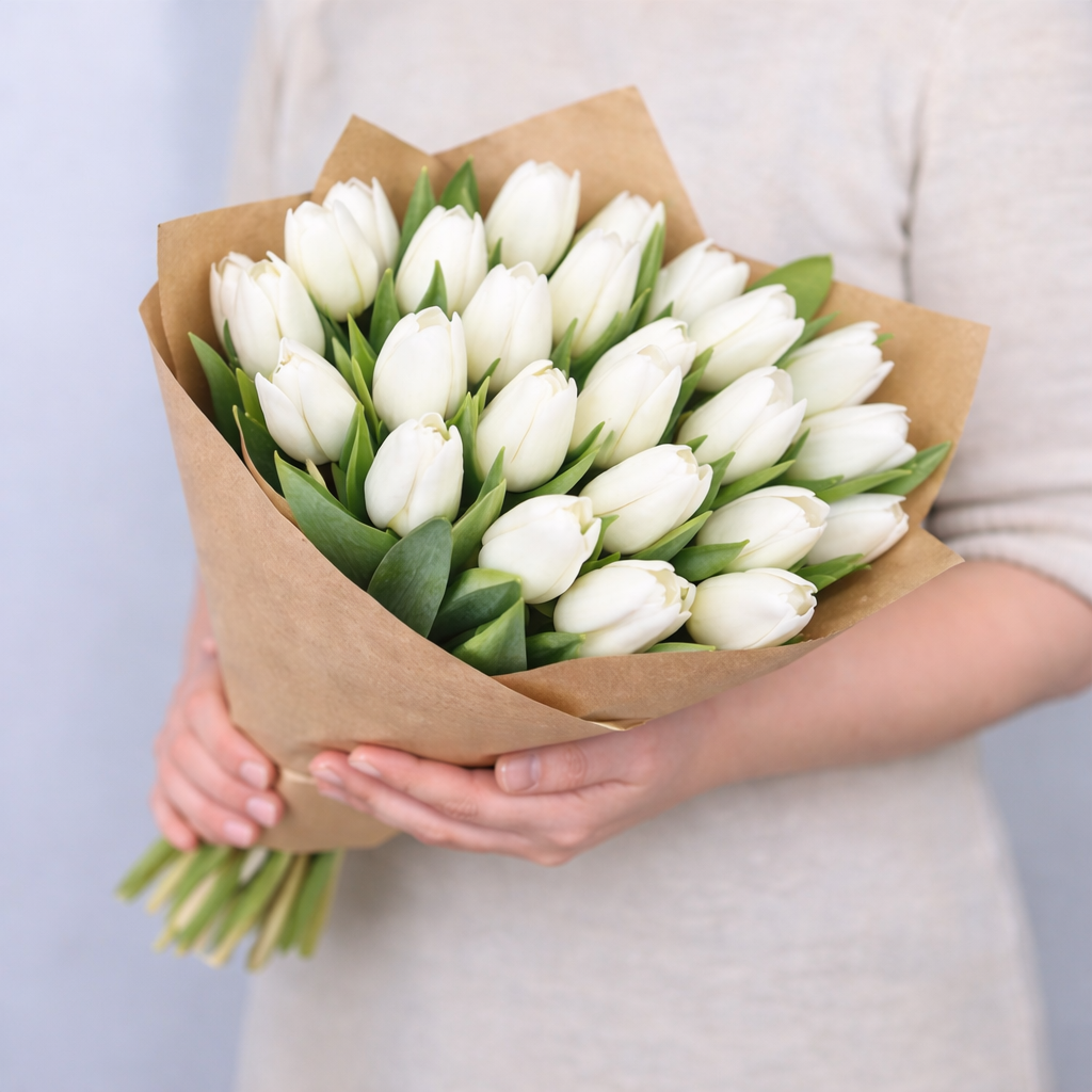 White Tulip Bouquet
