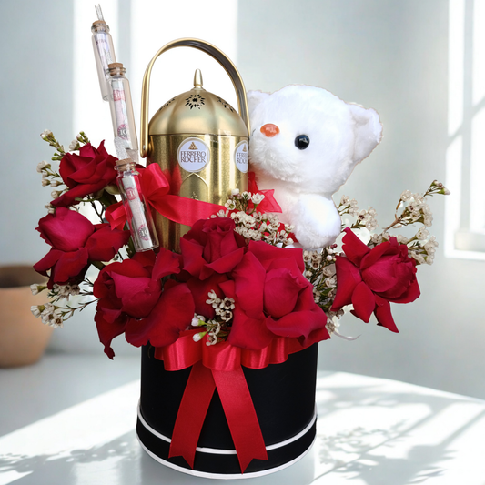Red Rose & Teddy Luxury Chocolate Box
