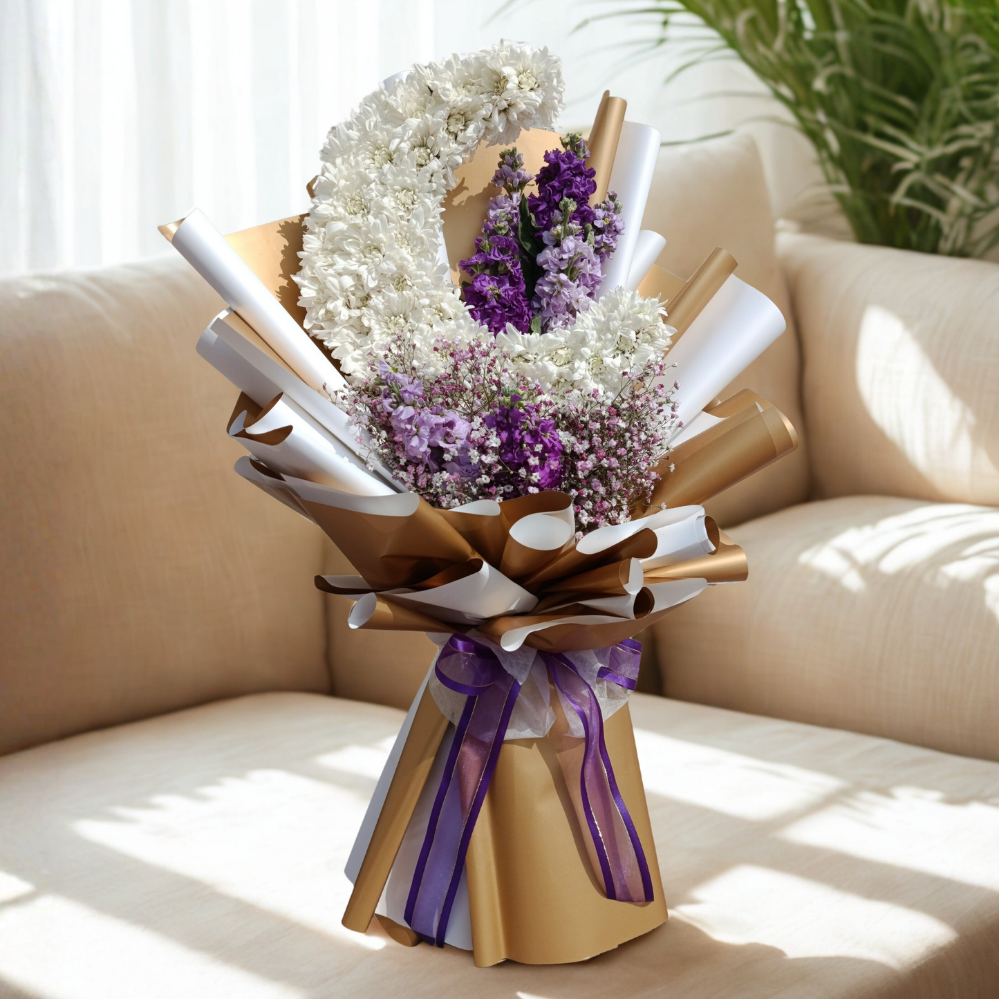 Ramadan Crescent Moon Floral Bouquet