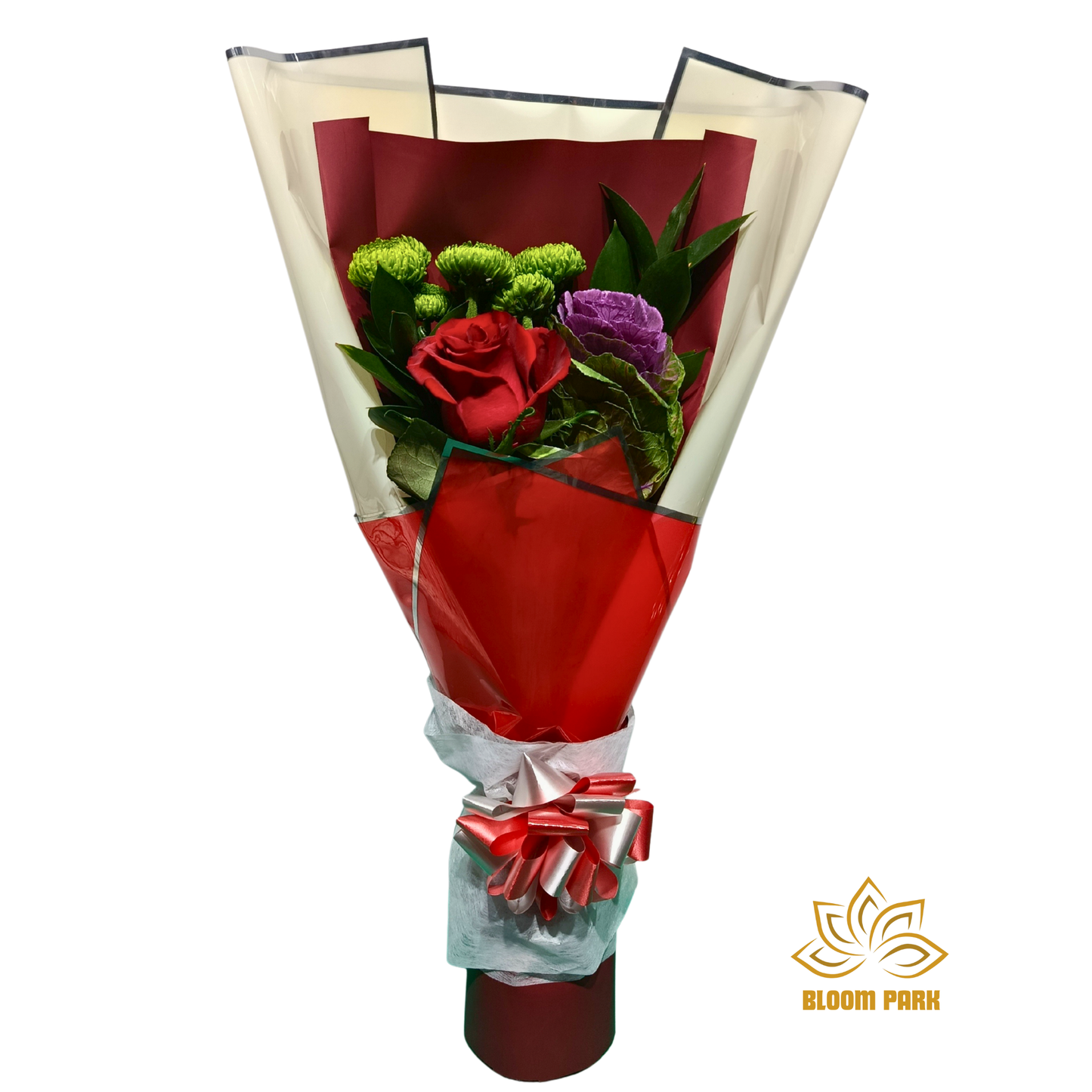 Vibrant Red & Green Celebration Bouquet