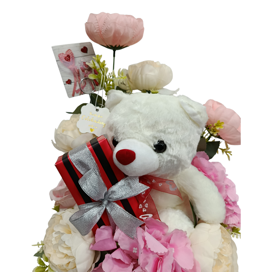Teddy & Surprise Gift Box Arrangement