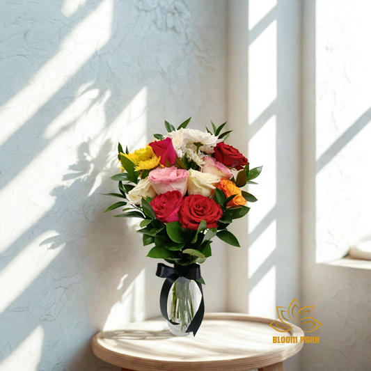 Rose & Chrysanthemum Vase Arrangement