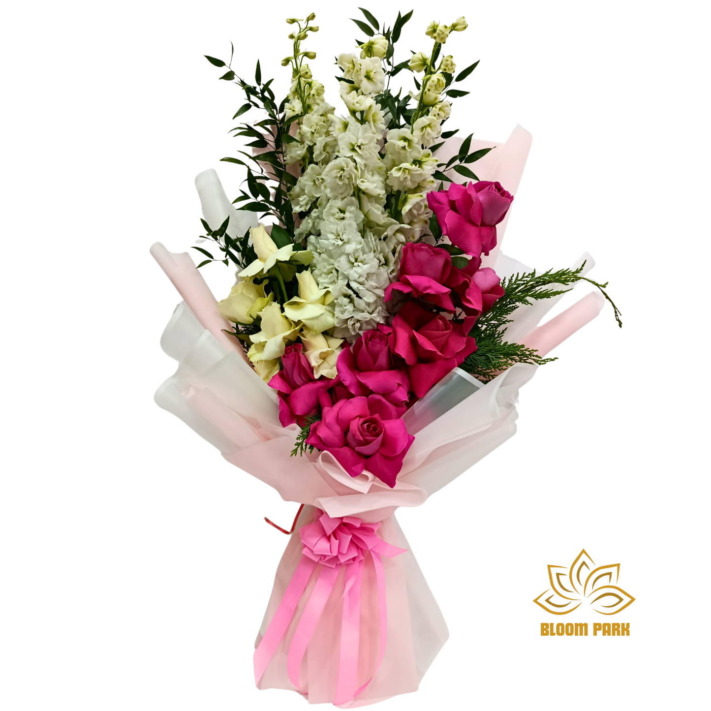 Blush Elegance Pink Rose & Stock Bouquet