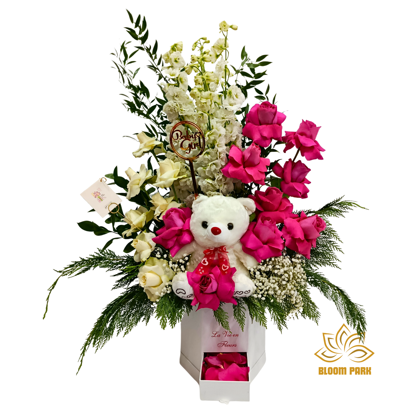 Baby Girl Rose Box Arrangement