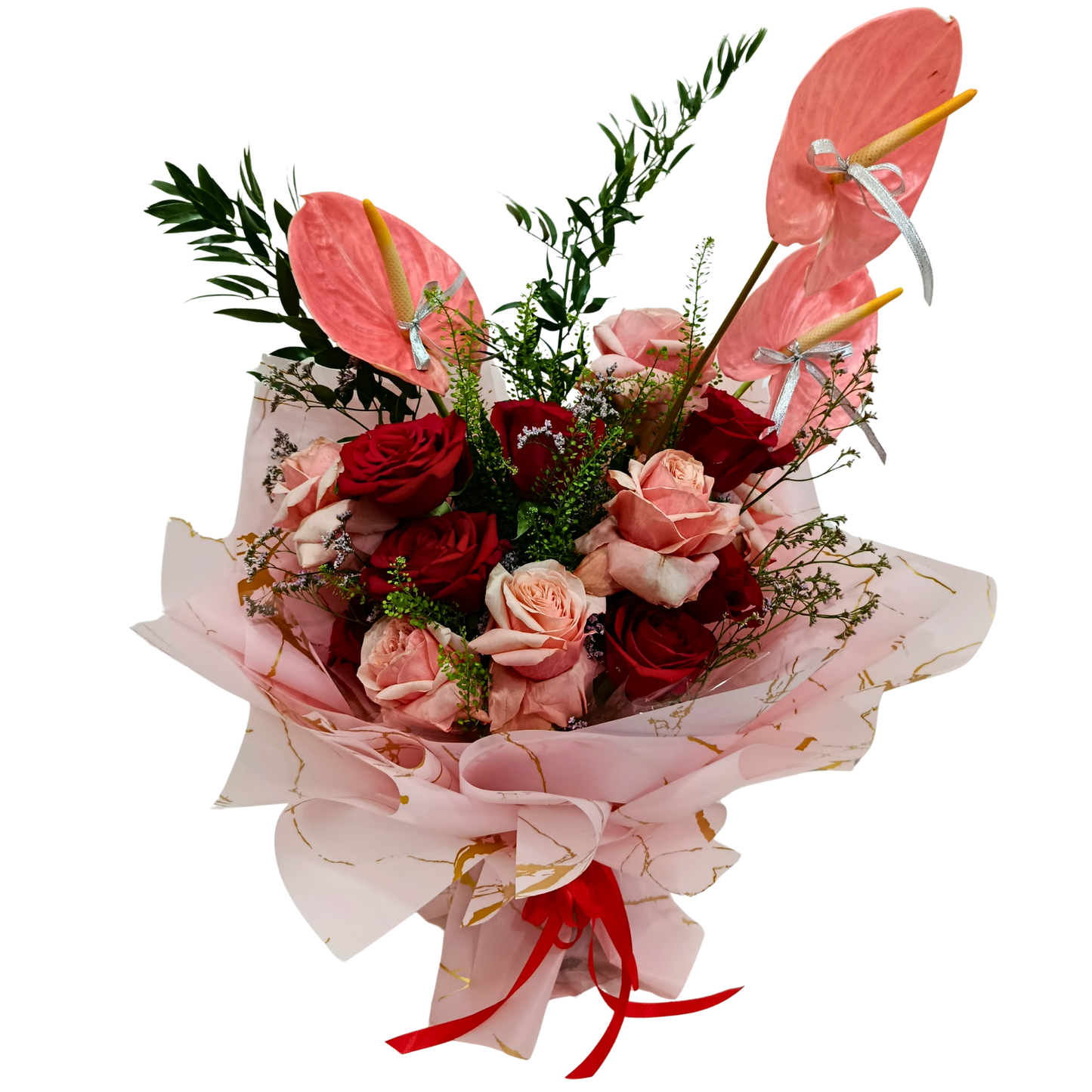 Peach Anthurium Passion Bouquet