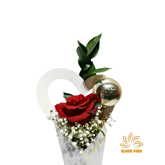 Single Red Rose Heart Sleeve