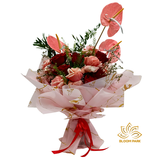 Peach Anthurium Passion Bouquet