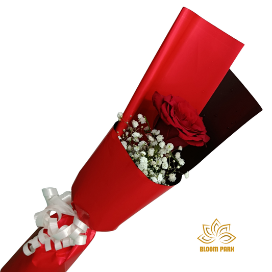 Crimson Elegance Single Rose