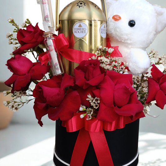 Red Rose & Teddy Luxury Chocolate Box