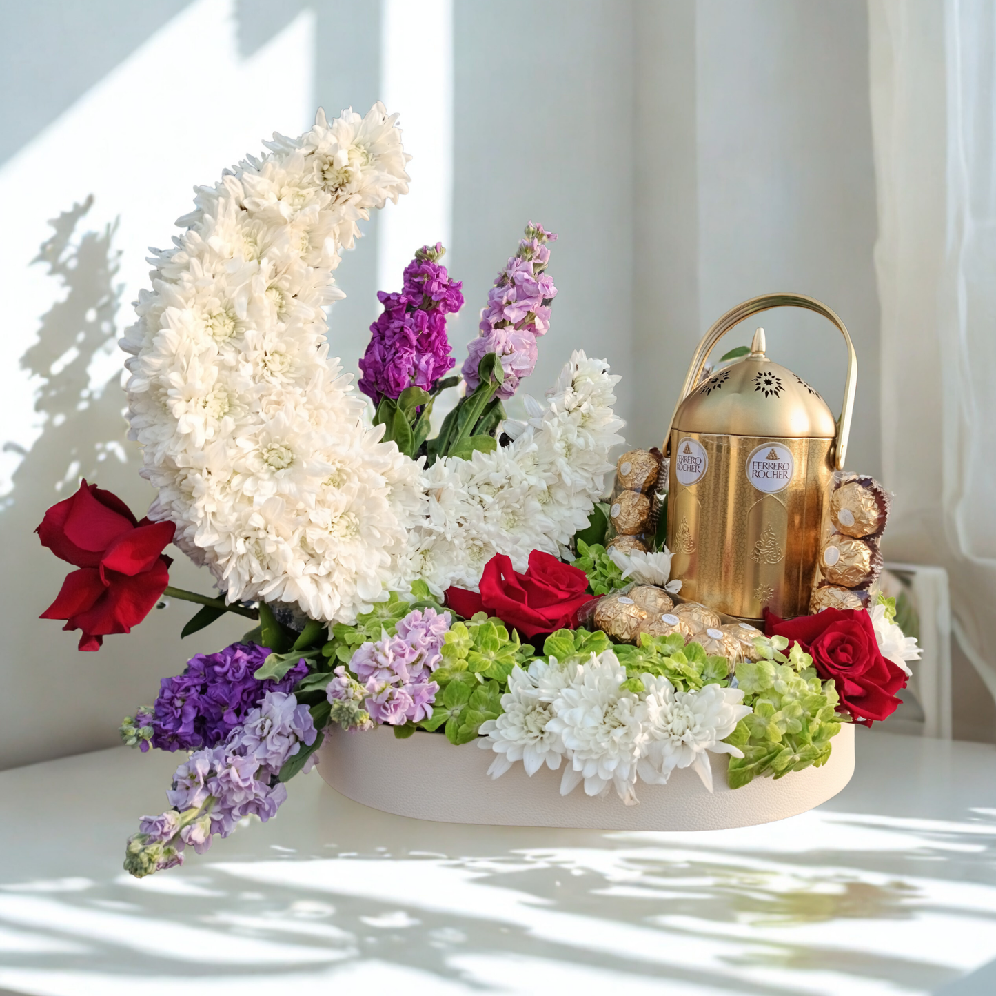 Ramadan Crescent Moon Floral Chocolate Arrangement