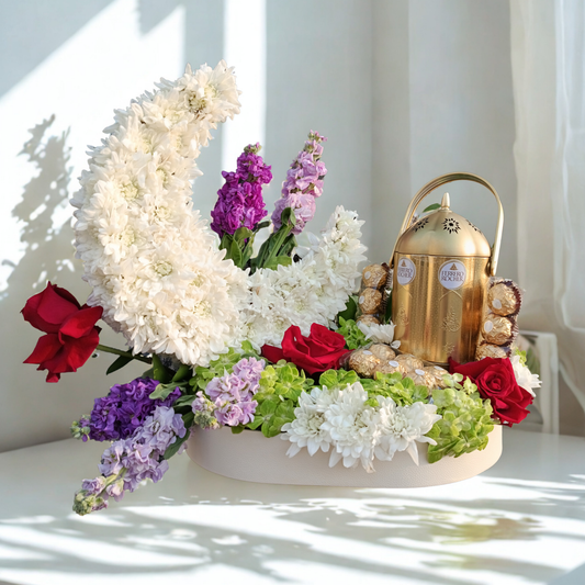 Ramadan Crescent Moon Floral Chocolate Arrangement
