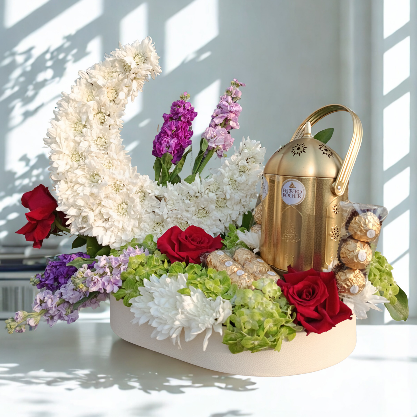 Ramadan Crescent Moon Floral Chocolate Arrangement