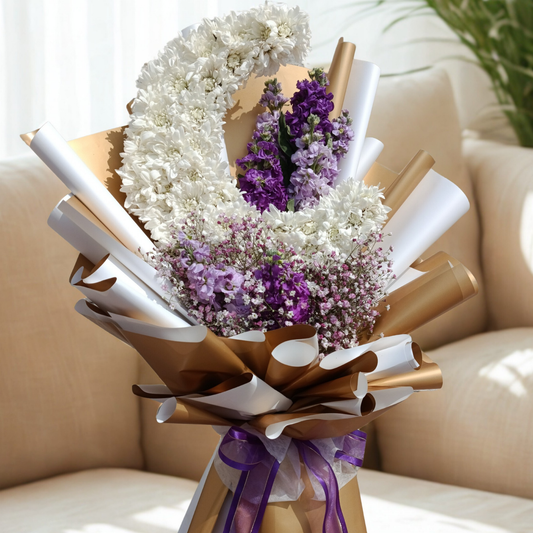 Ramadan Crescent Moon Floral Bouquet